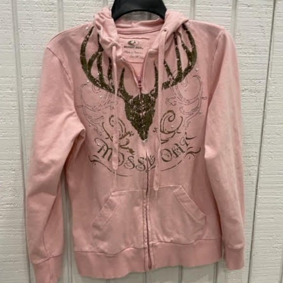 Mossy Oak Pink Bling Sueded LS Sweatshirt - Picture 2 of 5